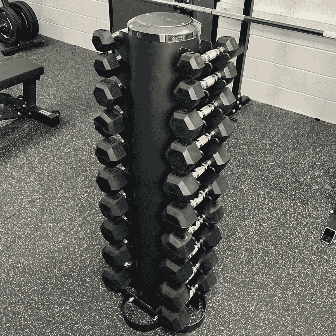 Premium Hexagon dumbbells | set 1-10kg inclusief opslagrack