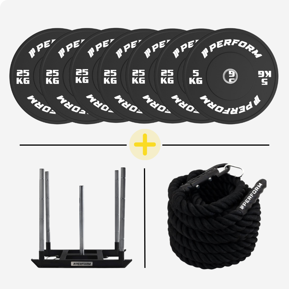 Race Sled Set 205 kg | Power Sled, Pull Rope & Bumper Plates | Perform Fitness