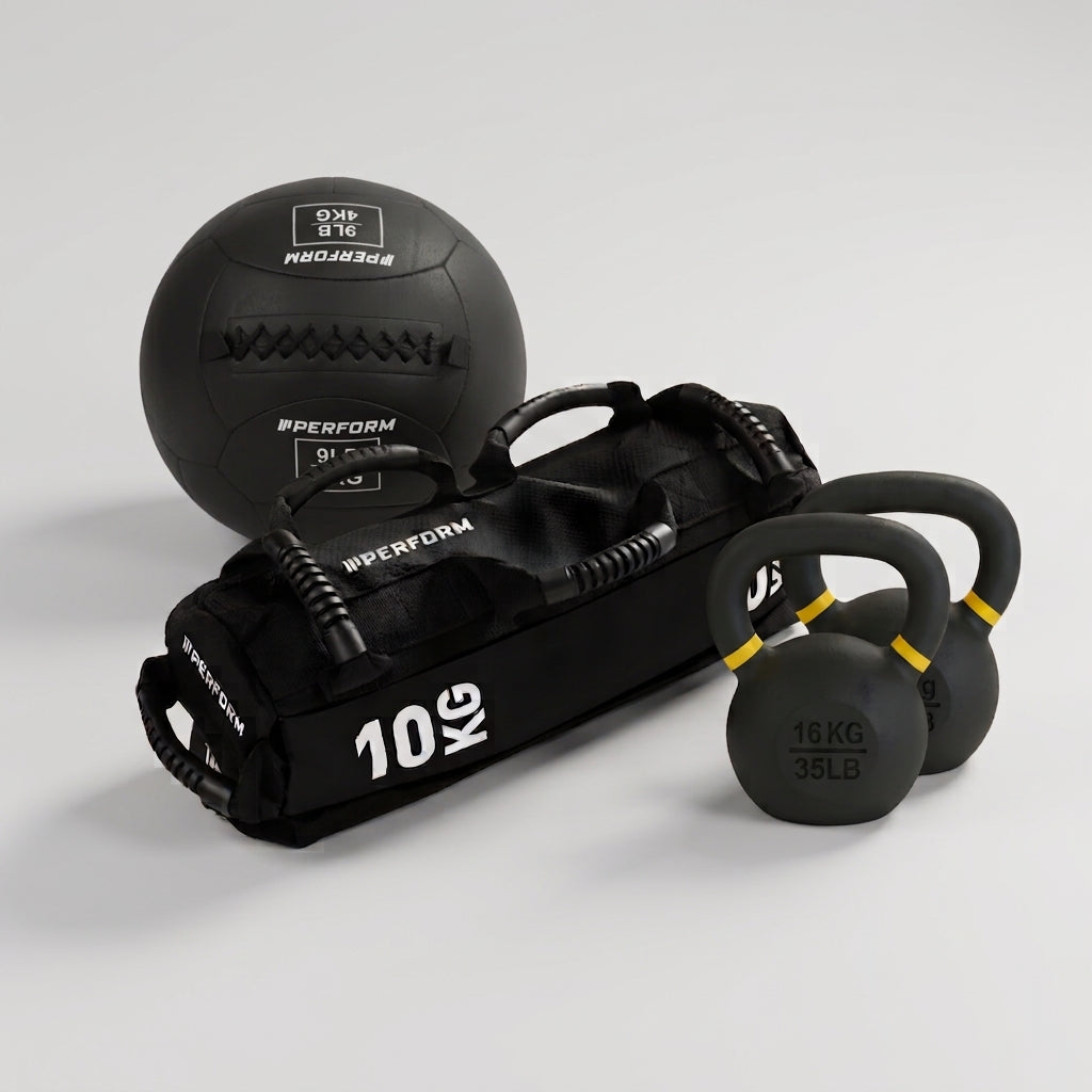 Race Set Basis Women Open | 2x Kettlebell 16 kg, Wall Ball 4 kg & Sandbag 10 kg | Perform Fitness
