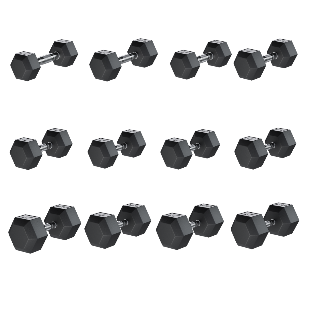 Premium Hexagon dumbbells | Complete set