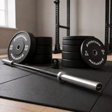 Halterset 150 kg met Olympische Halterstang & Black Bumper Plates