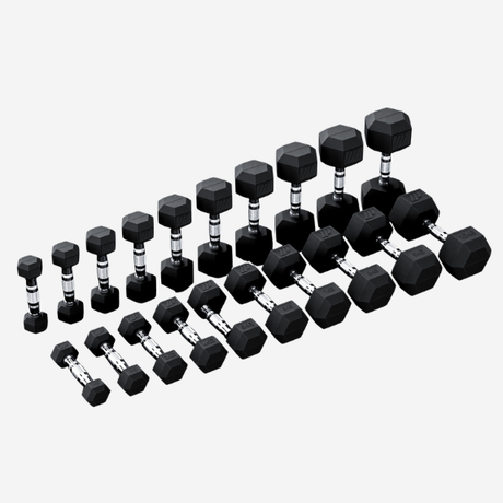 Premium Hexagon dumbbells | set 1-10kg inclusief opslagrack | Perform Fitness