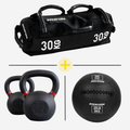 Race Set Basis Men Pro | 2x Kettlebell 32 kg, Wall Ball 9 kg & Sandbag 30 kg | Perform Fitness