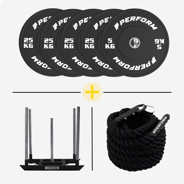 Race Sled Set 155 kg | Power Sled, Pull Rope & Bumper Plates | Perform Fitness