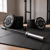 Halterset 100 kg met Olympische Halterstang & Black Bumper Plates
