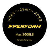 Powerlifting barbell 220cm - 20kg - 29mm grip | Olympische halterstang