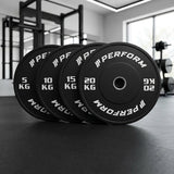 Black Bumper Plates Set | 100 kg | Perform Fitness