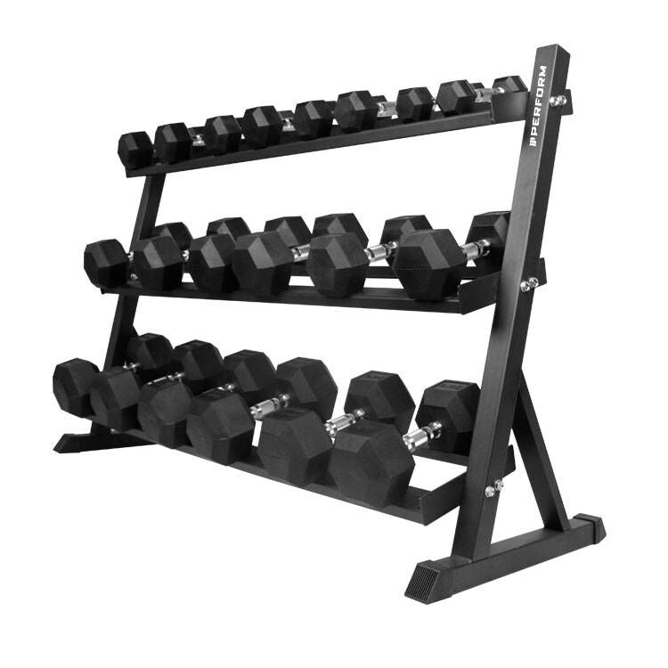 Premium Hexagon dumbbells |  2,5 t/m 30kg set inclusief opslagrack