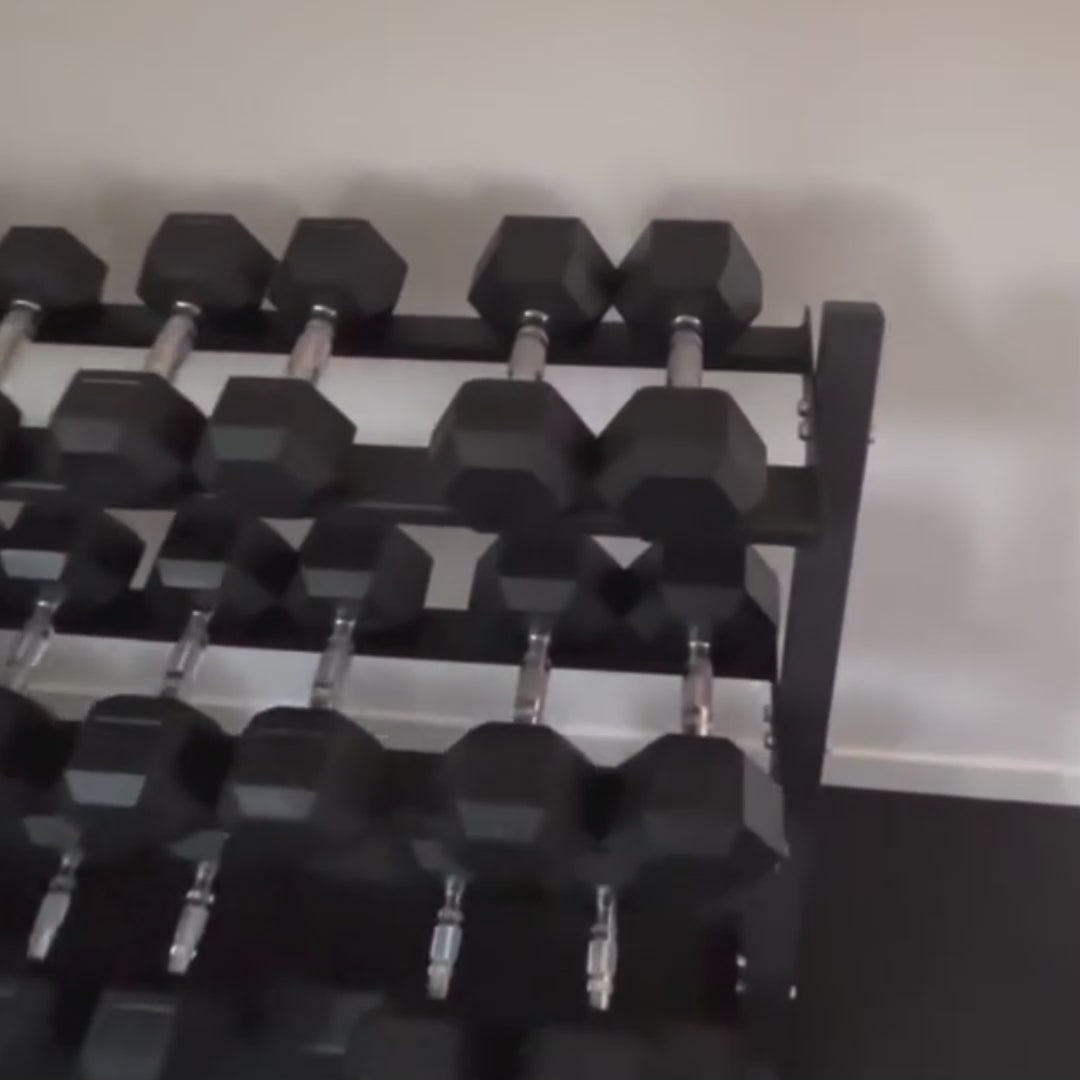 Premium Hexagon dumbbells |  2,5 t/m 30kg set inclusief opslagrack